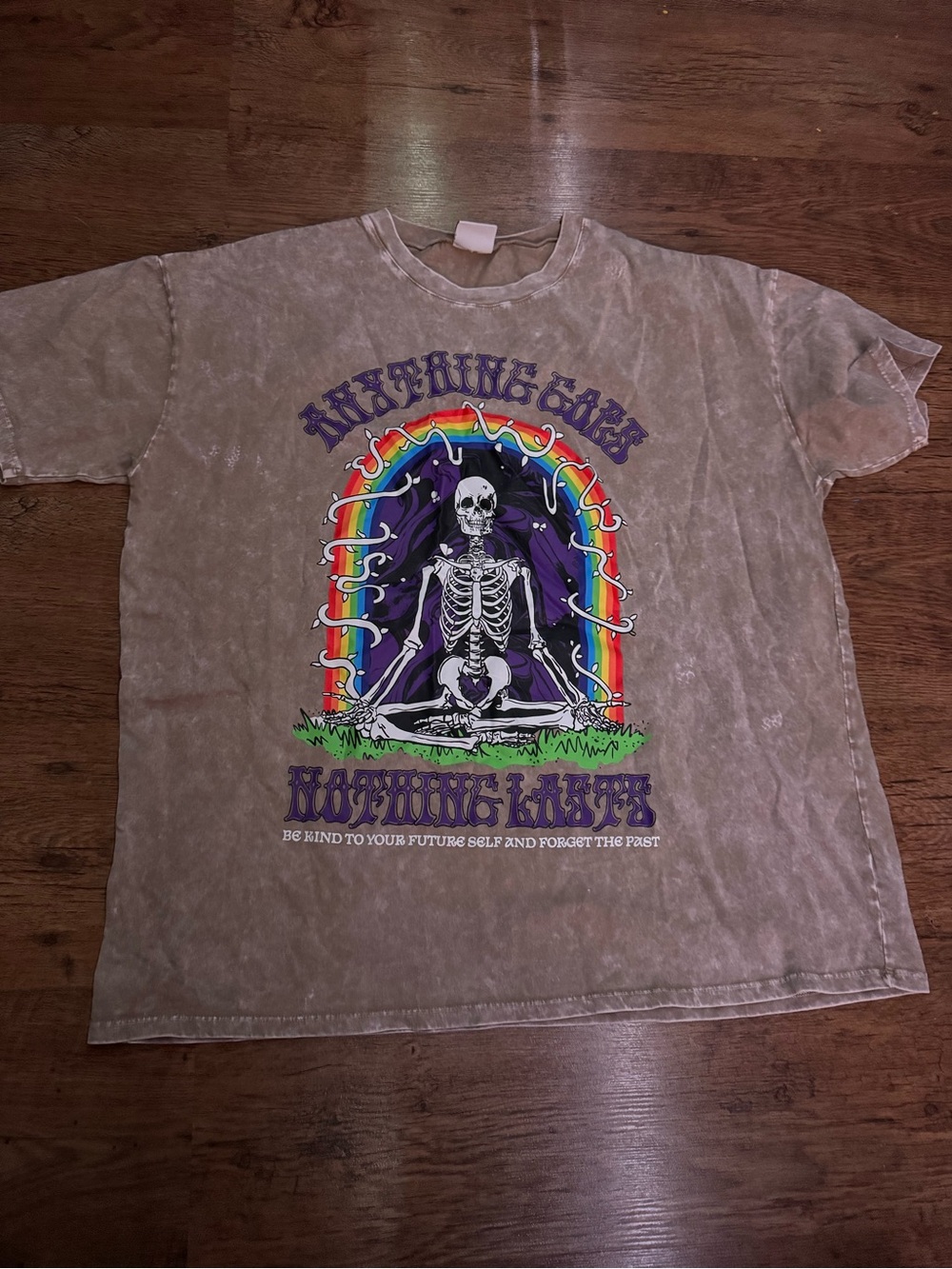 Empyre Beige Tie-Dye Crewneck Tee